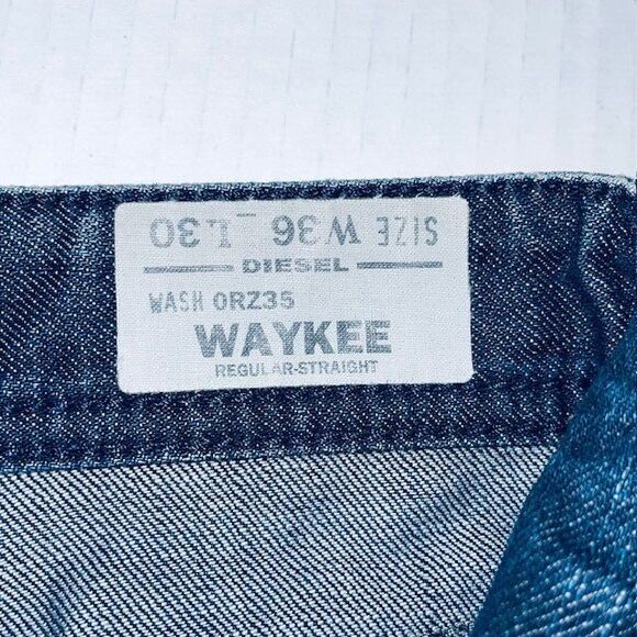 DIESEL Waykee Jeans Mens Sz 36x30 Fits 39x27 Regular Fit Straight Leg Wash 0RZ35 - Picture 14 of 16